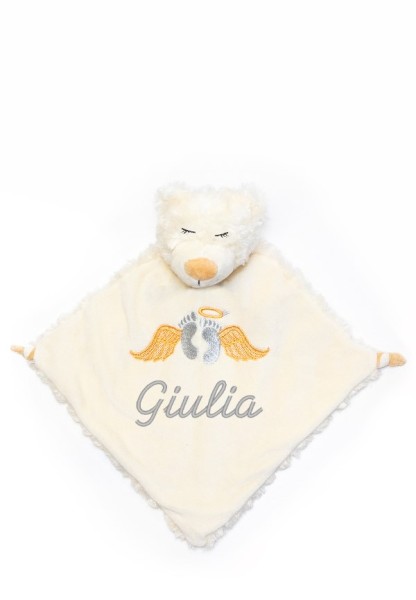 Schnuffeltuch Bär mit Schreibschrift